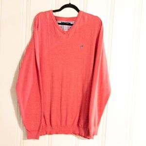 Southern Marsh  Pink 100% cotton V neck Knit pullover sweater Sized XL